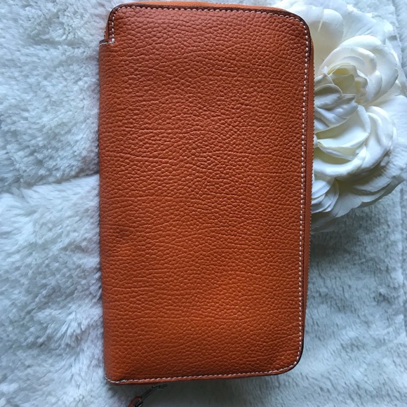 Hermès vintage wallet orange leather defects - Picture 4 of 8